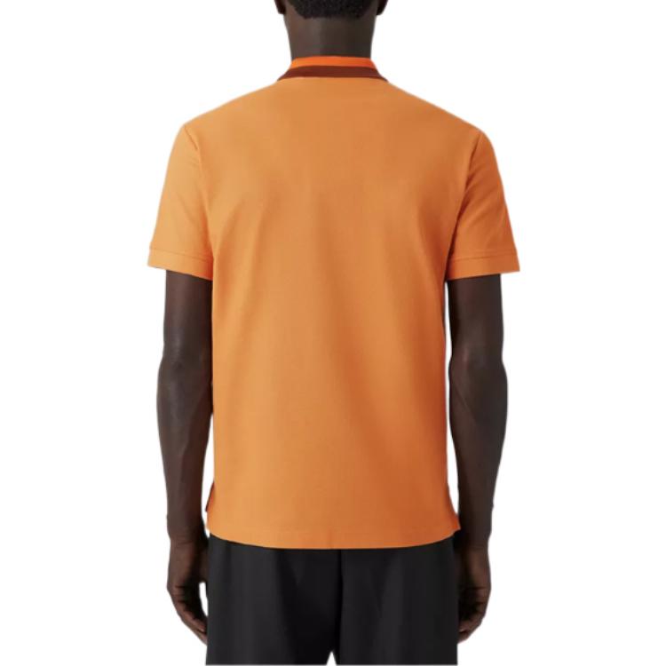 Shop Burberry SS23  Solid Color Button Short Sleeve Polo Shirt Orange 80642041
