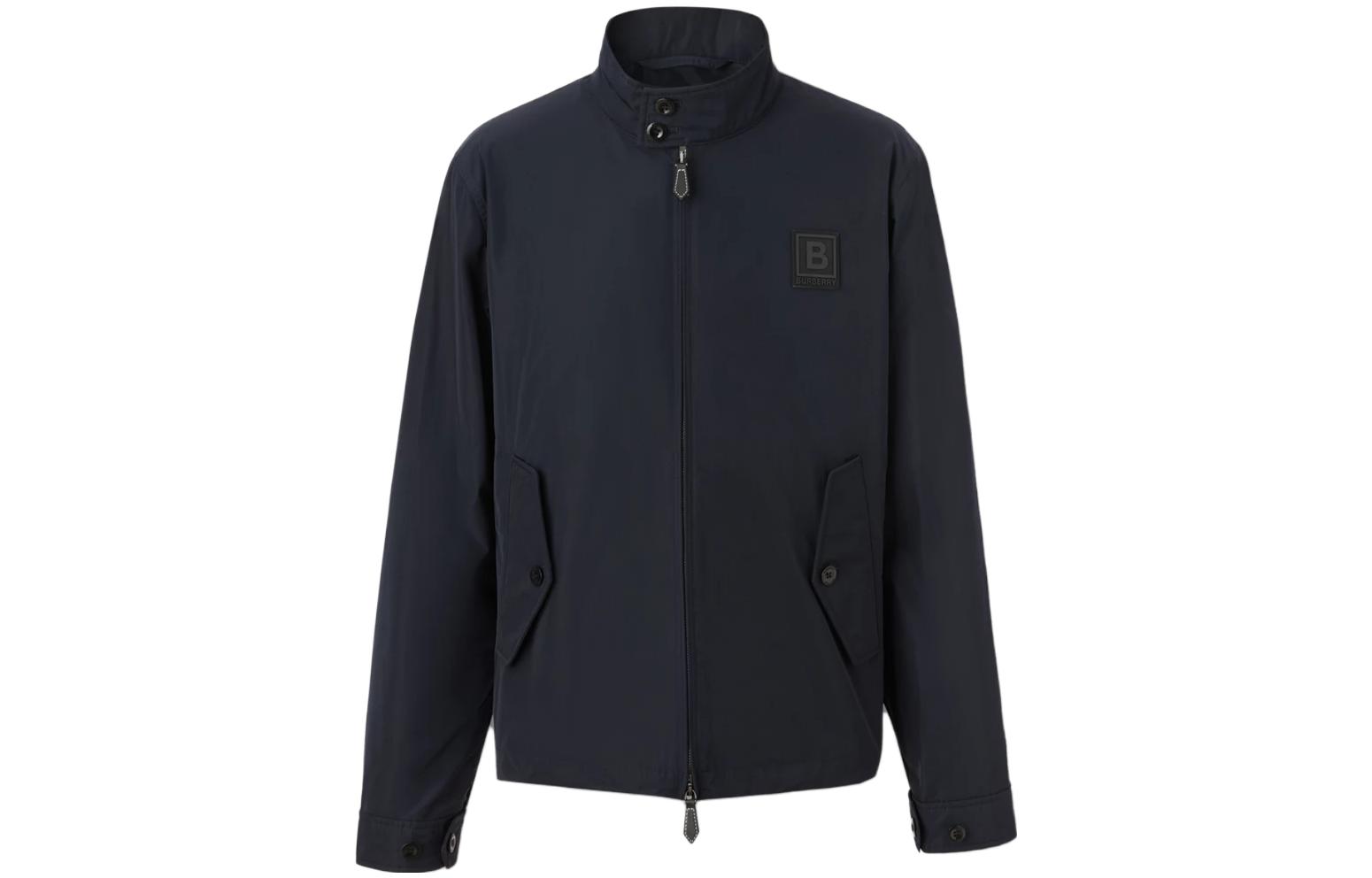 Order Burberry SS23  Solid Leather Logo Jacket in Peacock Blue. 80616531