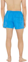 Shop Burberry SS23 Shorts de Natación Azules con Logo Bordado y Cordón Ajustable 80712421