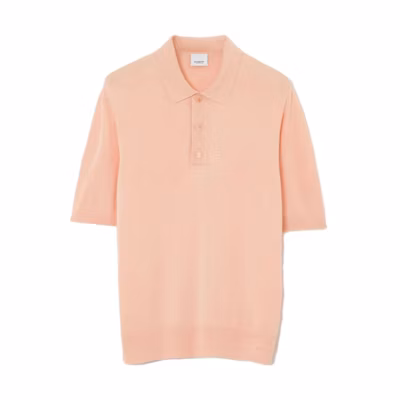 Burberry SS23 Solid Peach Pink Polo Shirt with Collar. 80713751