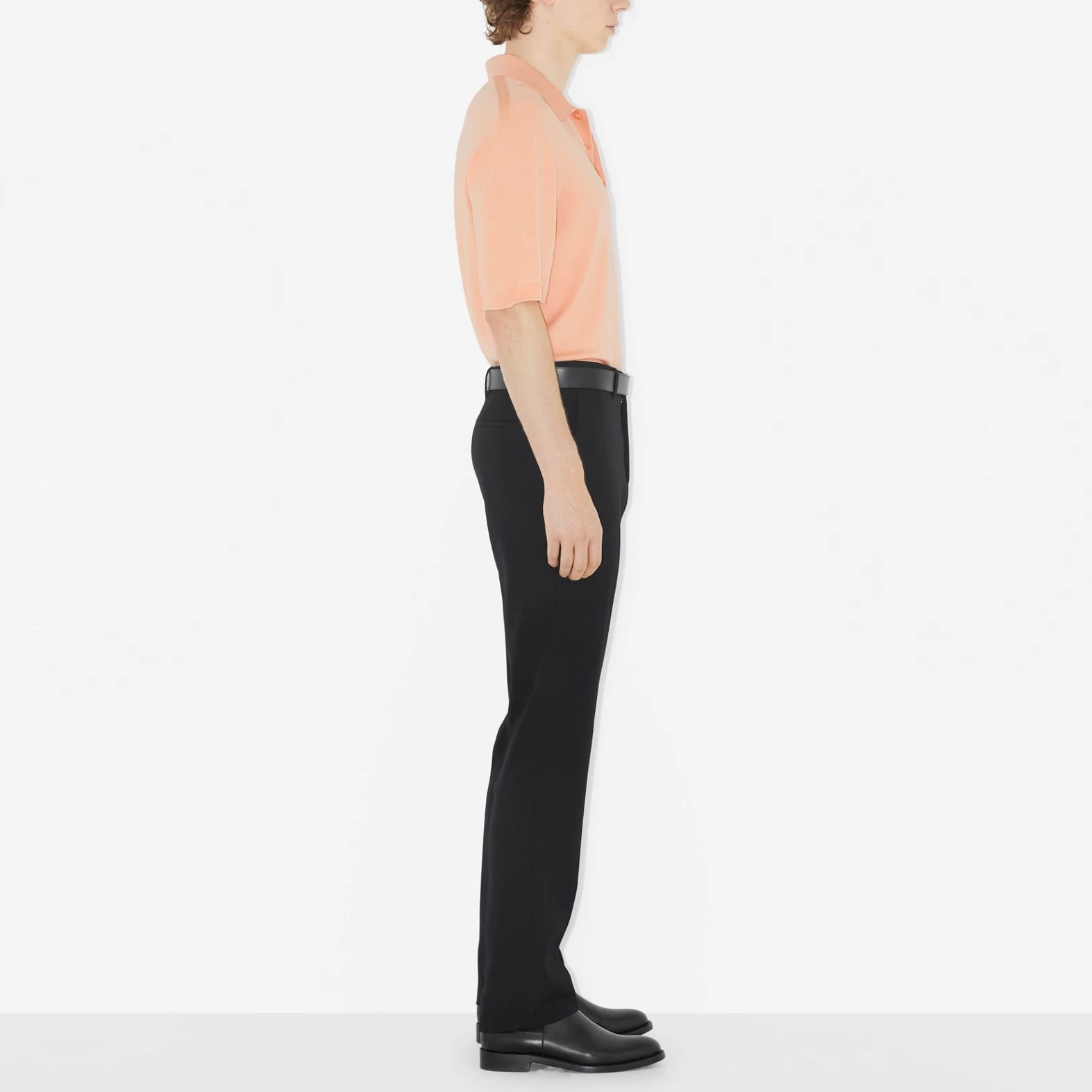 Purchase Burberry SS23  Solid Peach Pink Polo Shirt with Collar. 80713751