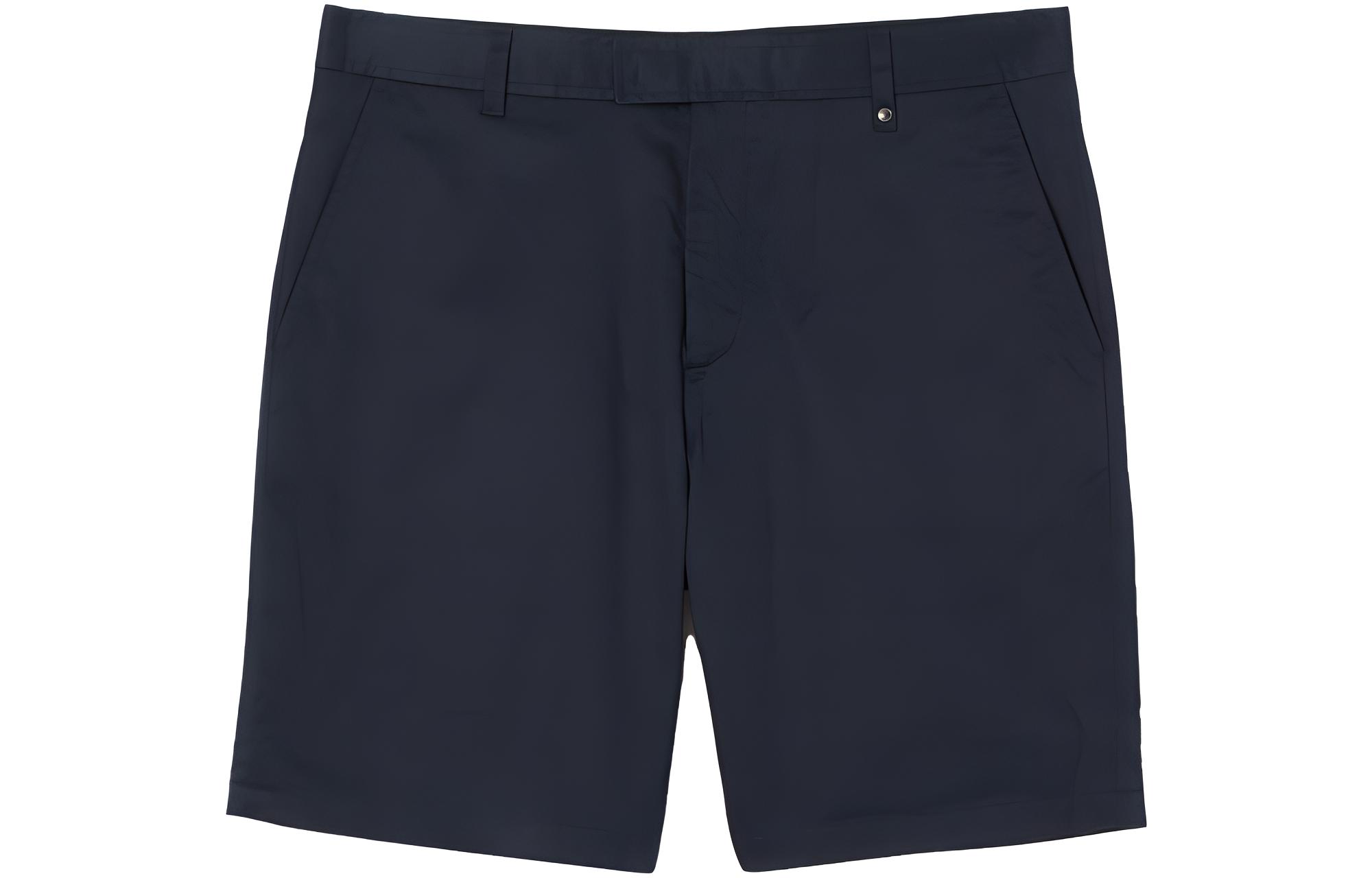 Burberry SS23  Solid Straight-Cut Casual Shorts Coal Blue. 80551861