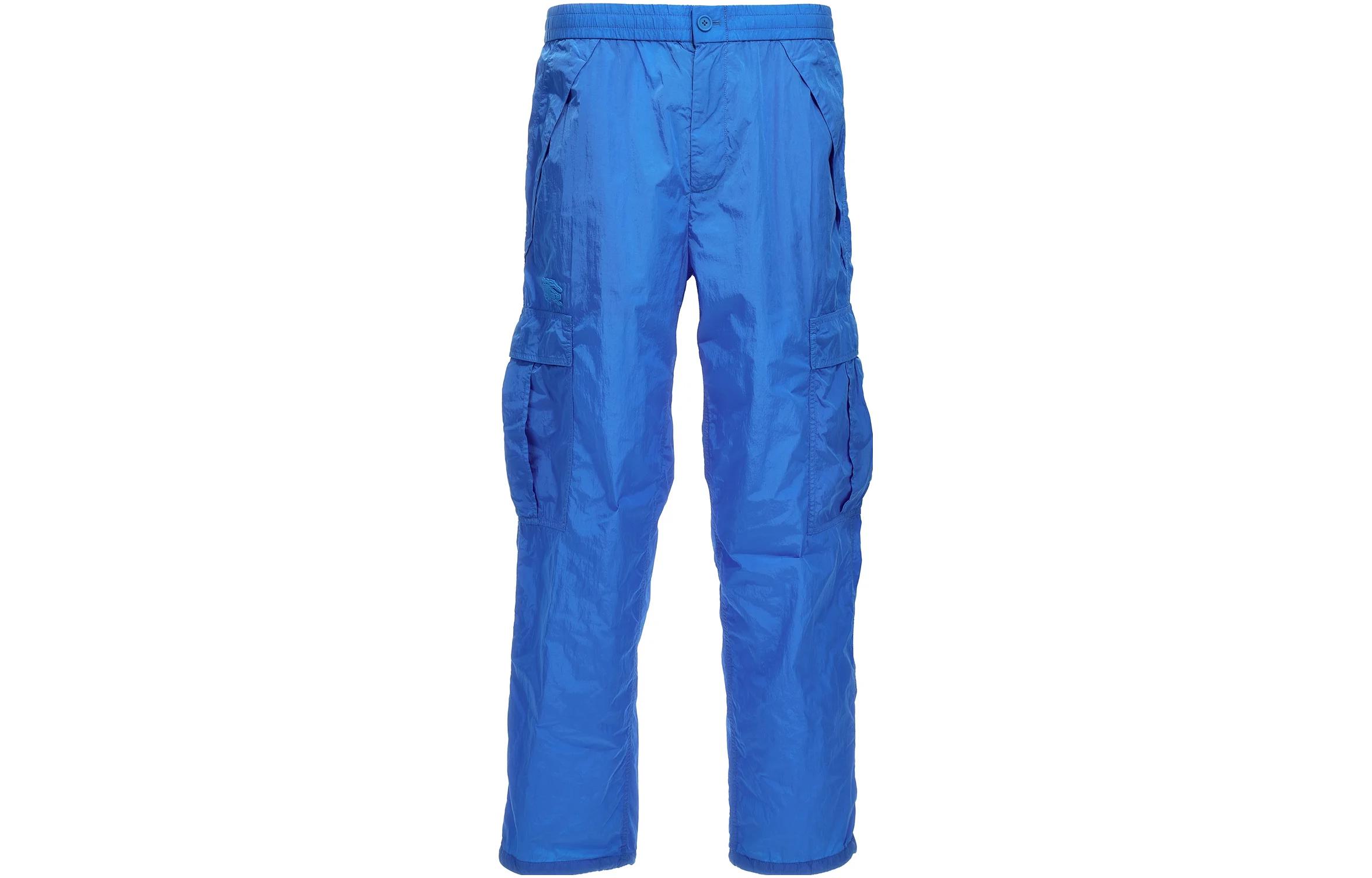 Burberry SS23  Straight-Leg Cargo Pants Blue Mid-Rise Solid Color 80655611
