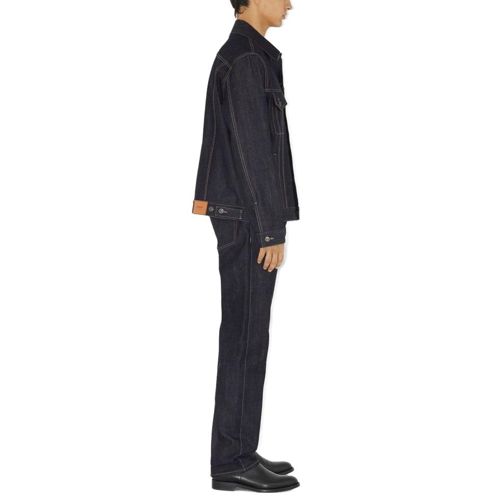 Purchase Burberry 2023春夏直筒拉链靛蓝牛仔裤。 80715571