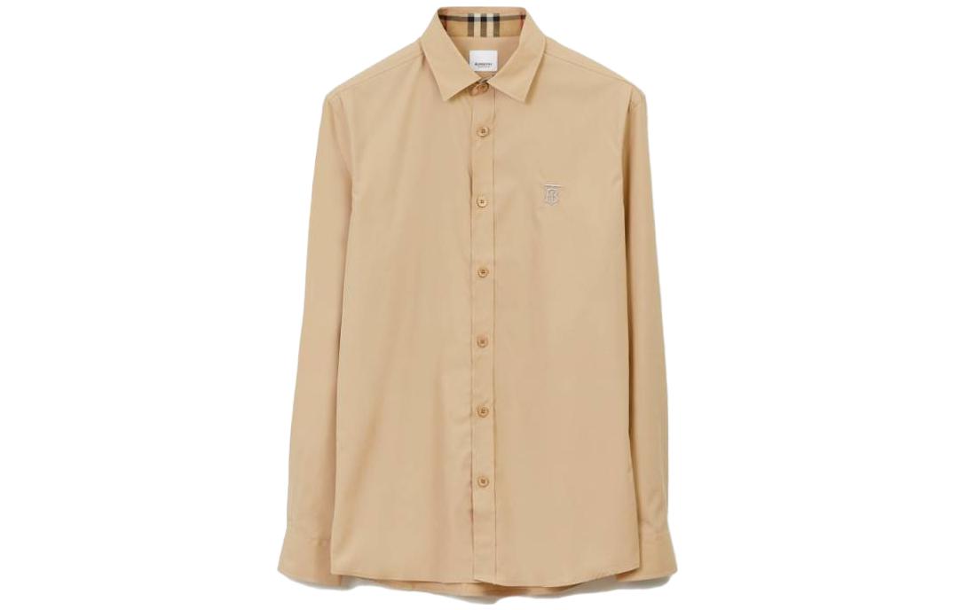 Burberry SS23  Stretch Shirt with Equestrian Knight Logo in Camel. 80666221
