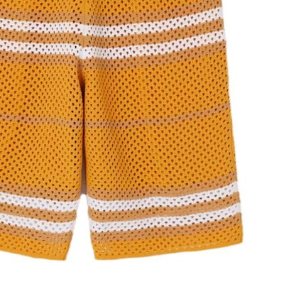 Burberry SS23 Seluar Pendek Rajutan Berjalur Kuning Marigold. 80658951 Sizing Burberry SS23 Seluar Pendek Rajutan Berjalur Kuning Marigold. 80658951