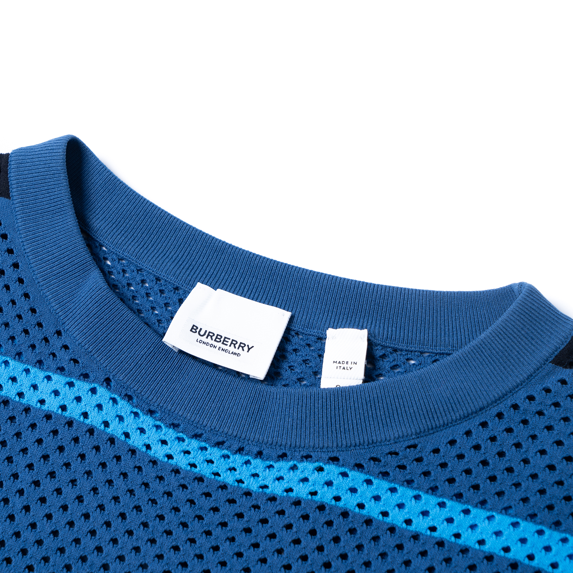 Burberry SS23  Striped Print Crewneck Short Sleeve T-Shirt Blue 80678841 圖 7