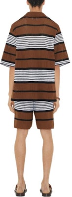 Burberry SS23 Striped Print Cuban Collar Short Sleeve Shirt Dark Birch Brown 80678831 Shop Burberry SS23 Striped Print Cuban Collar Short Sleeve Shirt Dark Birch Brown 80678831
