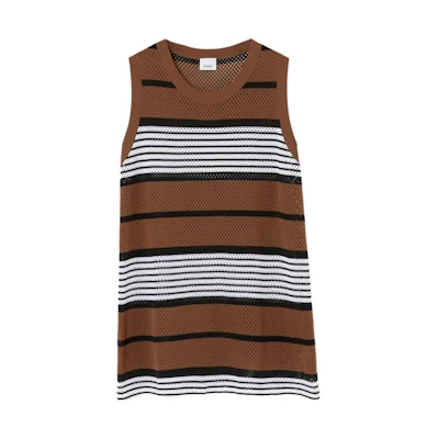 Burberry SS23 Striped Print Tank Top Deep Birch Brown. 80678881