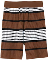 Order Burberry SS23 Striped Printed Mid-Rise Casual Shorts Dark Birch Brown 80678871