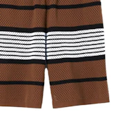 Sizing Burberry SS23 Striped Printed Mid-Rise Casual Shorts Dark Birch Brown 80678871