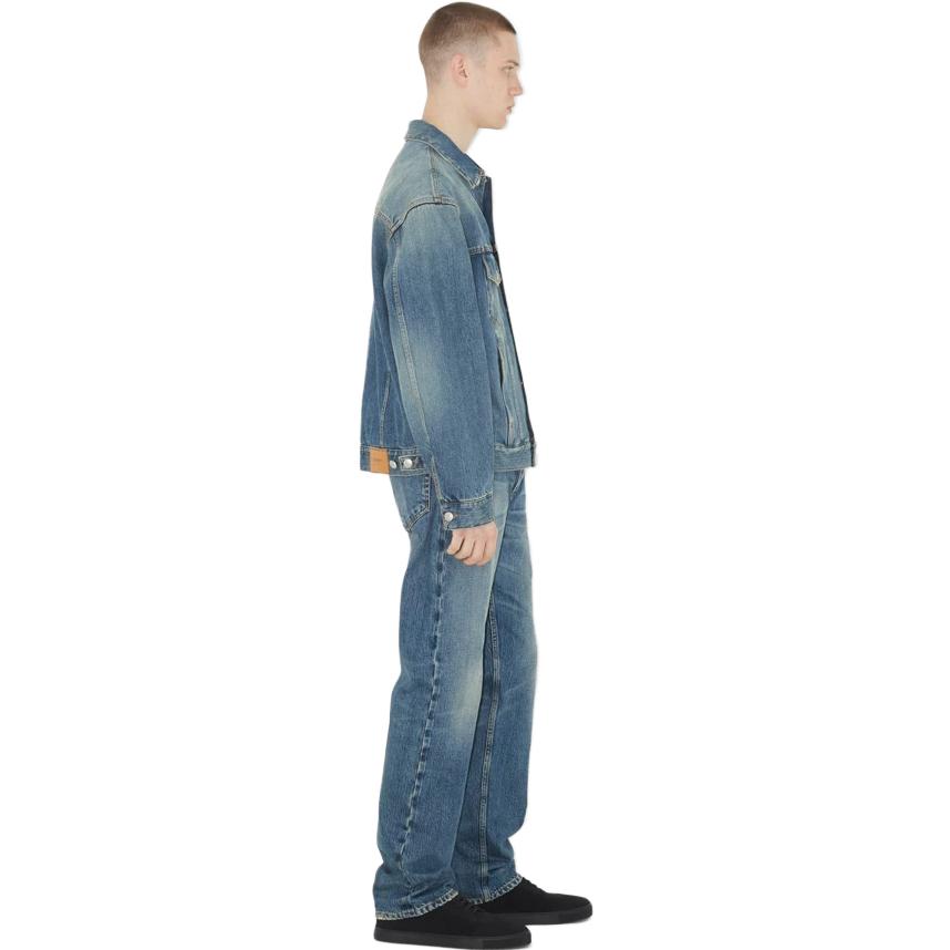 Purchase Burberry SS23  Tapered Distressed Button Pocket Jeans Blue 80715471