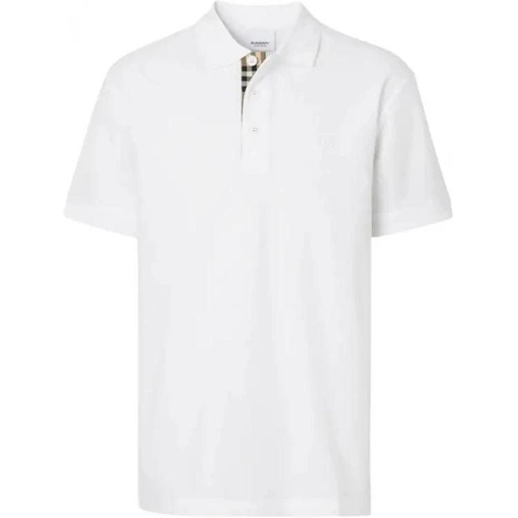 Order Burberry SS23  White Casual Plain Short Sleeve Polo Shirt. 80675831