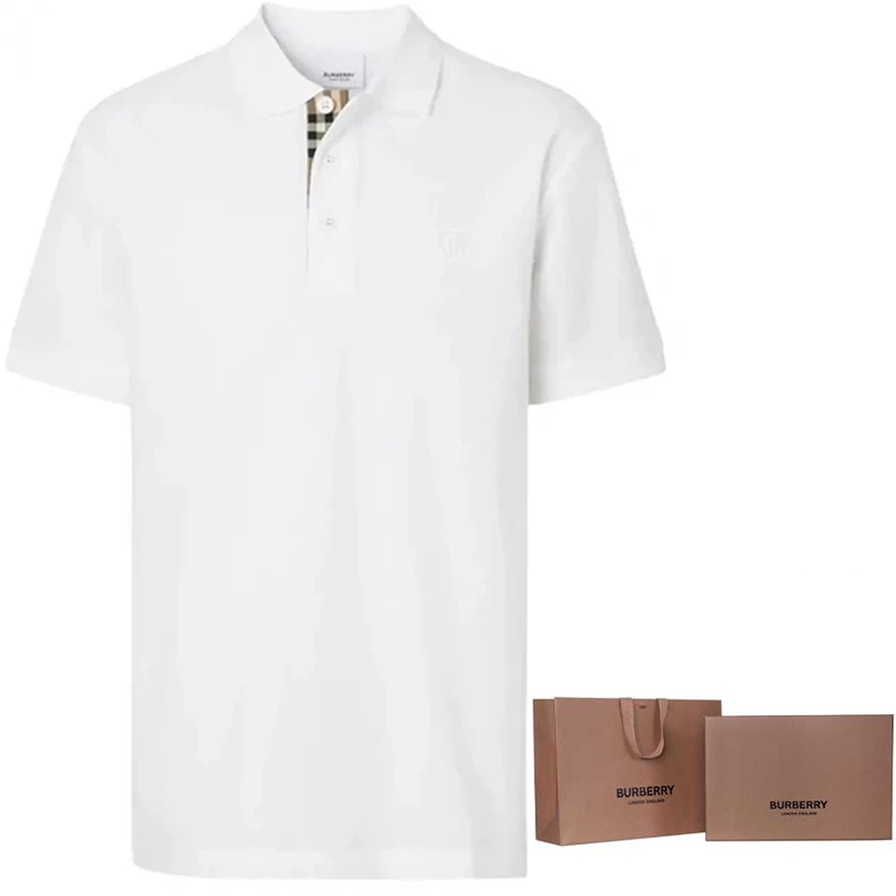 Shop Burberry SS23  White Casual Plain Short Sleeve Polo Shirt. 80675831