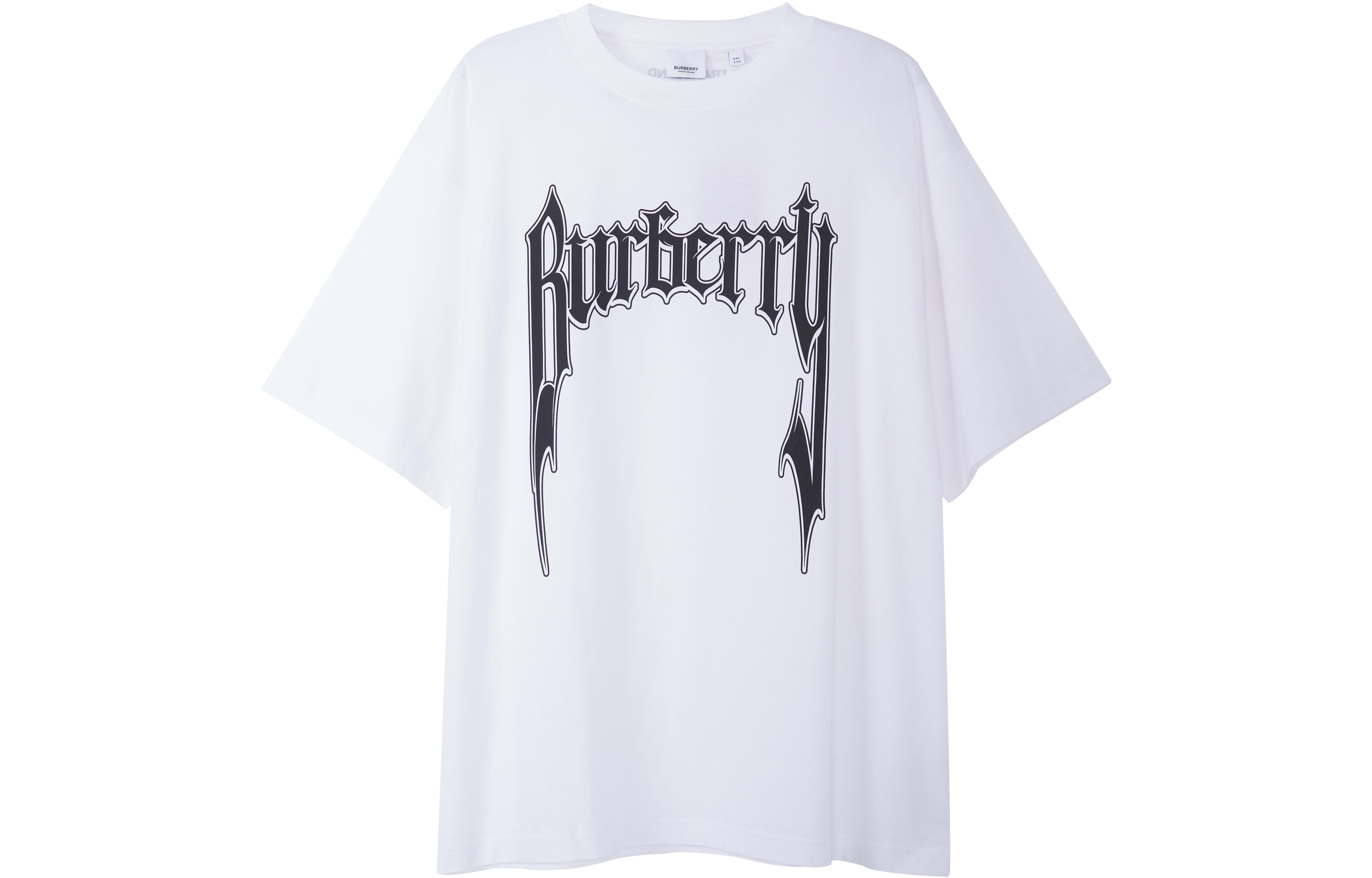 Burberry SS23  White Cotton Crewneck T-Shirt with Letter Print. 80701351