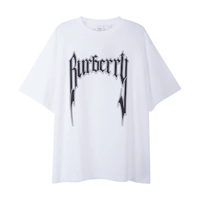 Burberry SS23 White Cotton Crewneck T-Shirt with Letter Print. 80701351