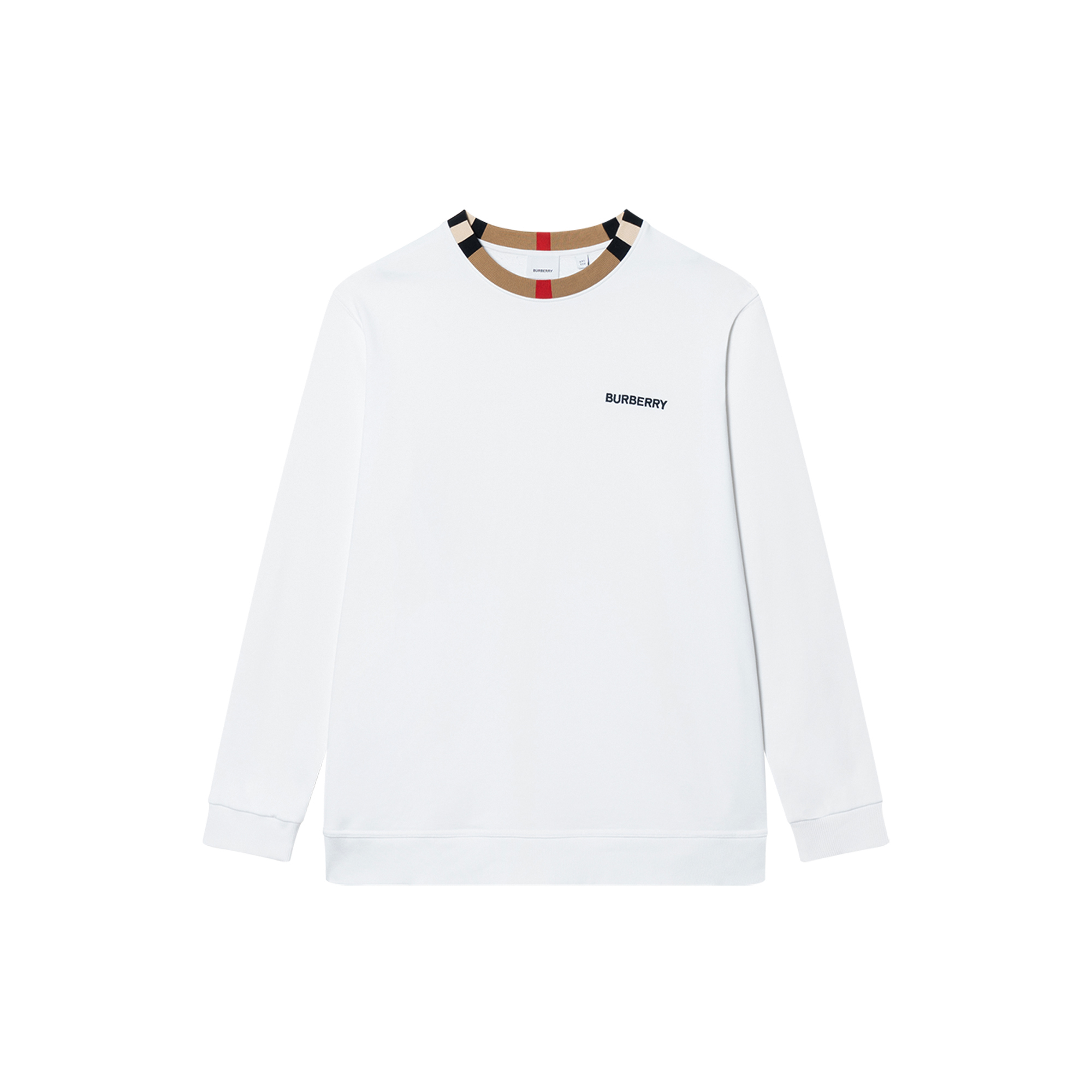 Burberry SS23  White Crewneck Long Sleeve Sweatshirt with Logo Print. 80695311