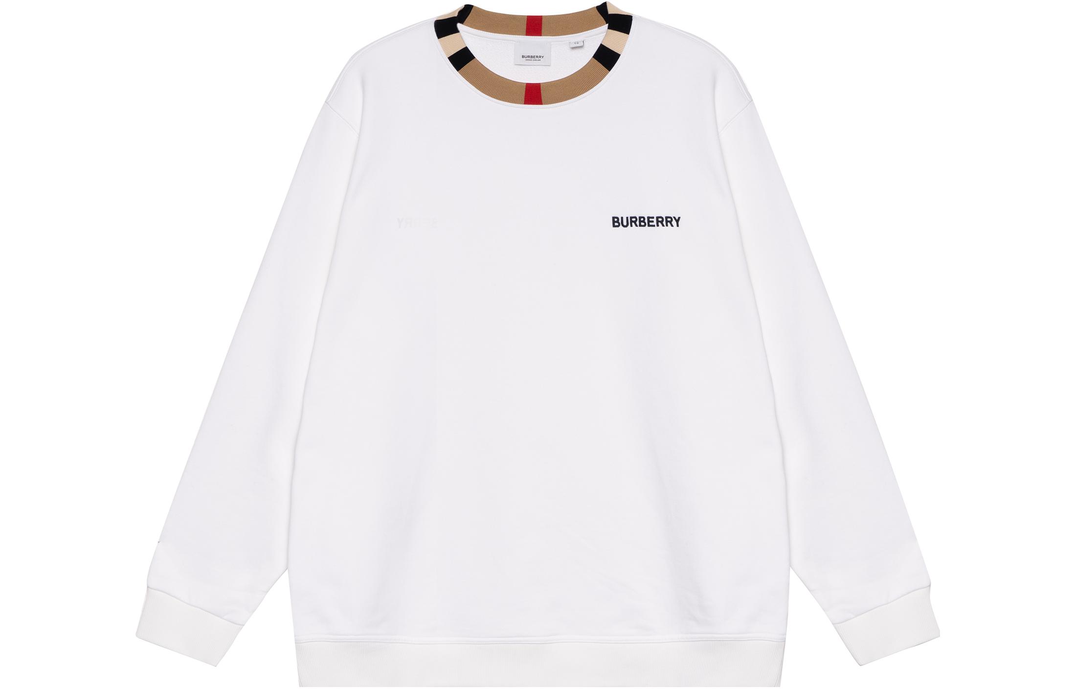 Order Burberry SS23 白色長袖圓領印花標誌衛衣 80695311