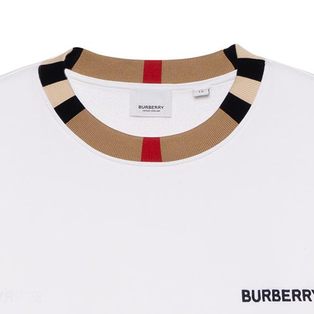 Shop Burberry SS23 白色長袖圓領印花標誌衛衣 80695311