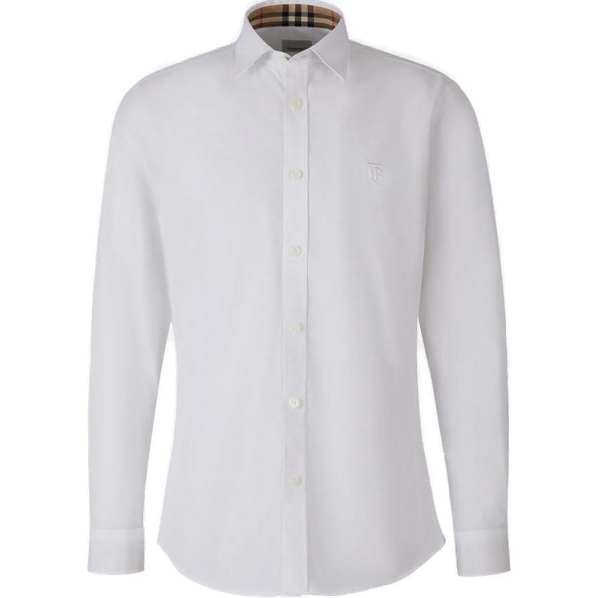 Buy Burberry SS23  White Logo Embroidered Single-Breasted Shirt. 80523691