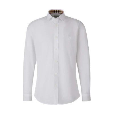 Burberry SS23 White Logo Embroidered Single-Breasted Shirt. 80523691
