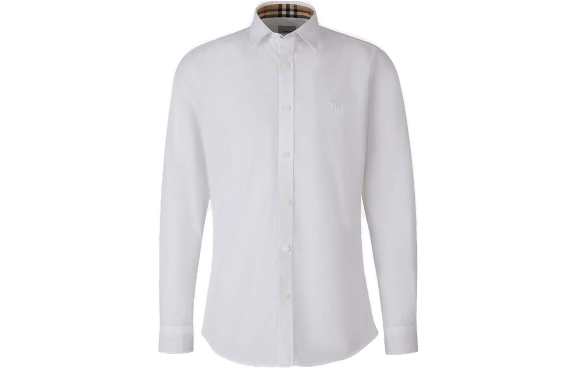 Order Burberry SS23  White Logo Embroidered Single-Breasted Shirt. 80523691