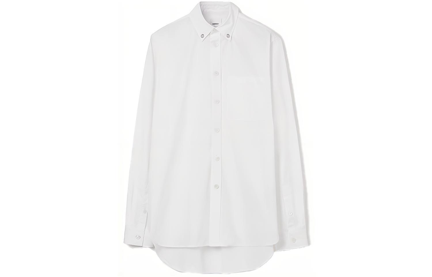 Burberry SS23  White Long-Sleeve Solid Color Button-Up Shirt 80701241