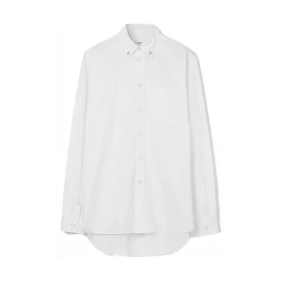 Burberry SS23 White Long-Sleeve Solid Color Button-Up Shirt 80701241