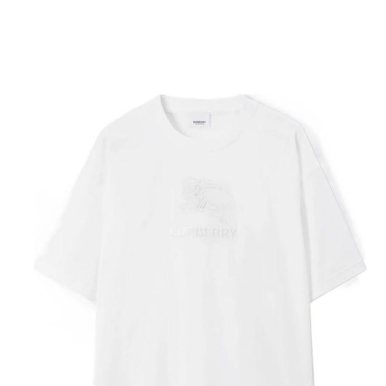 Burberry SS23  White Short-Sleeve Tee with Letter Print Crewneck Design. 80727511 圖 3