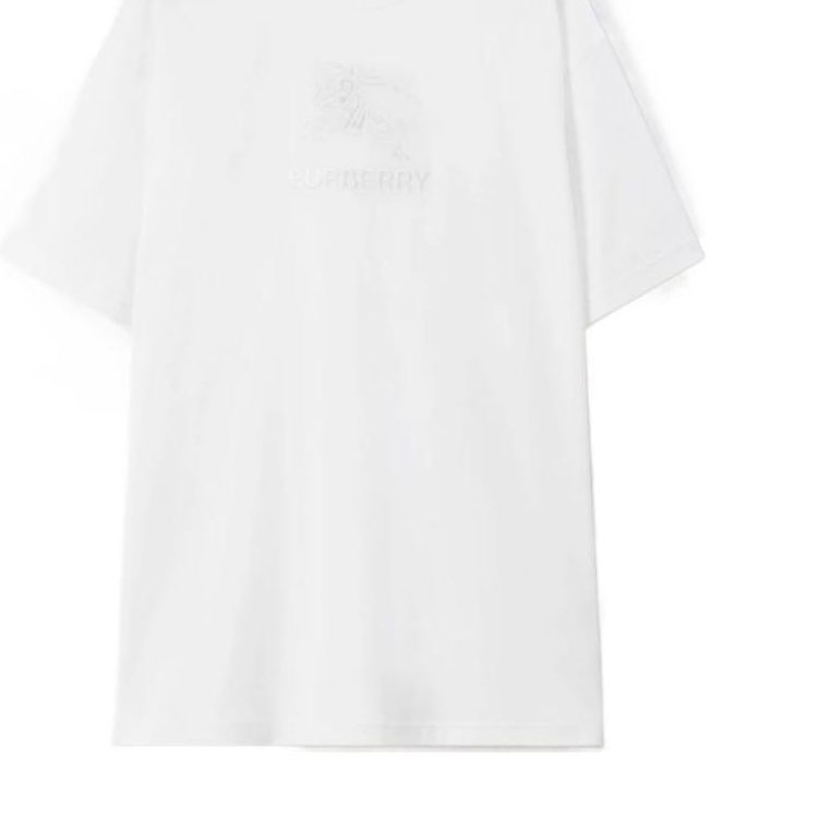 Burberry SS23  White Short-Sleeve Tee with Letter Print Crewneck Design. 80727511 圖 4