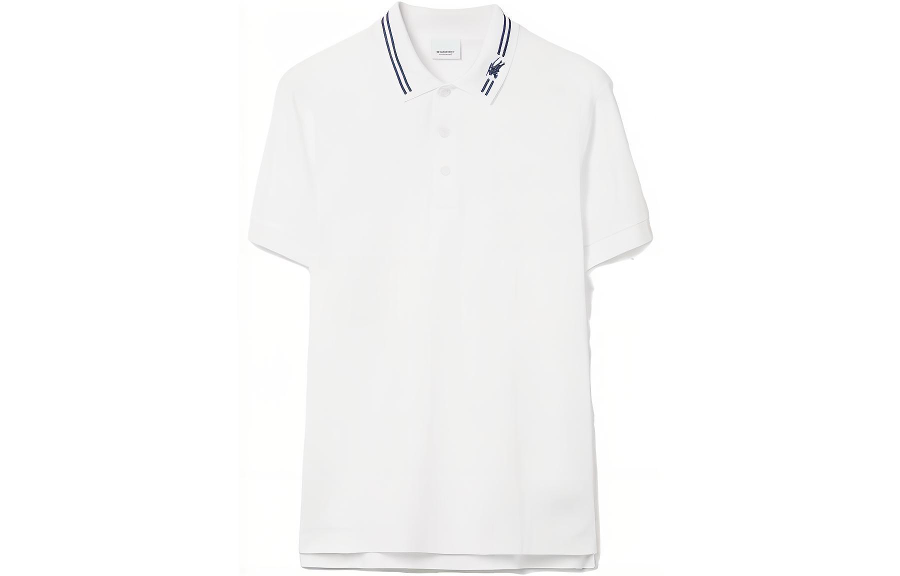 Burberry SS23  White Solid Button-Down Straight-Cut Polo Shirt. 80707741