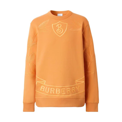 Burberry SS23 Yellow Crewneck Loose Fit Letter Print Sweatshirt 8063202