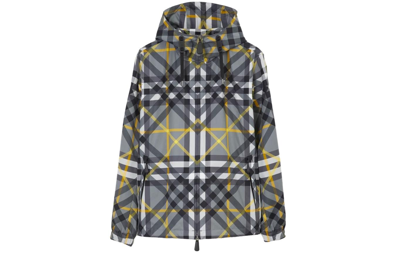 Order Burberry SS23 All-Over Check Hooded Casual Jacket Men’s Grey 80635011