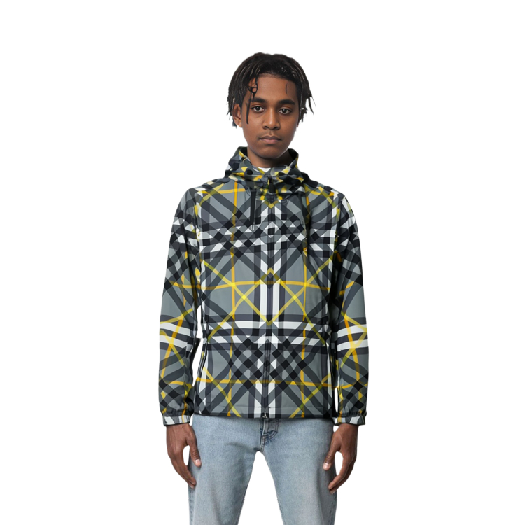 Lookbook Burberry SS23 All-Over Check Hooded Casual Jacket Men’s Grey 80635011
