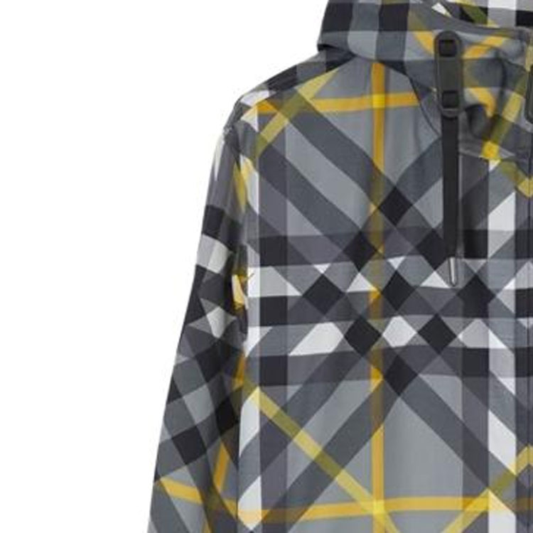Details for Burberry SS23 All-Over Check Hooded Casual Jacket Men’s Grey 80635011