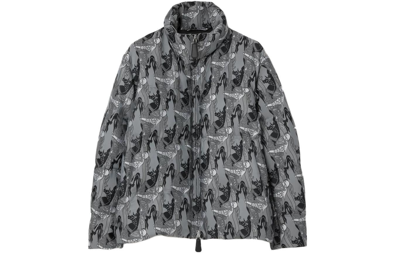 Burberry SS23 All-Over Print Zip High-Neck Down Jacket Men’s Grey 8063797 圖 2