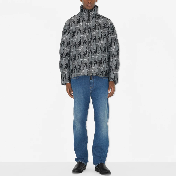 Burberry SS23 All-Over Print Zip High-Neck Down Jacket Men’s Grey 8063797 圖 3
