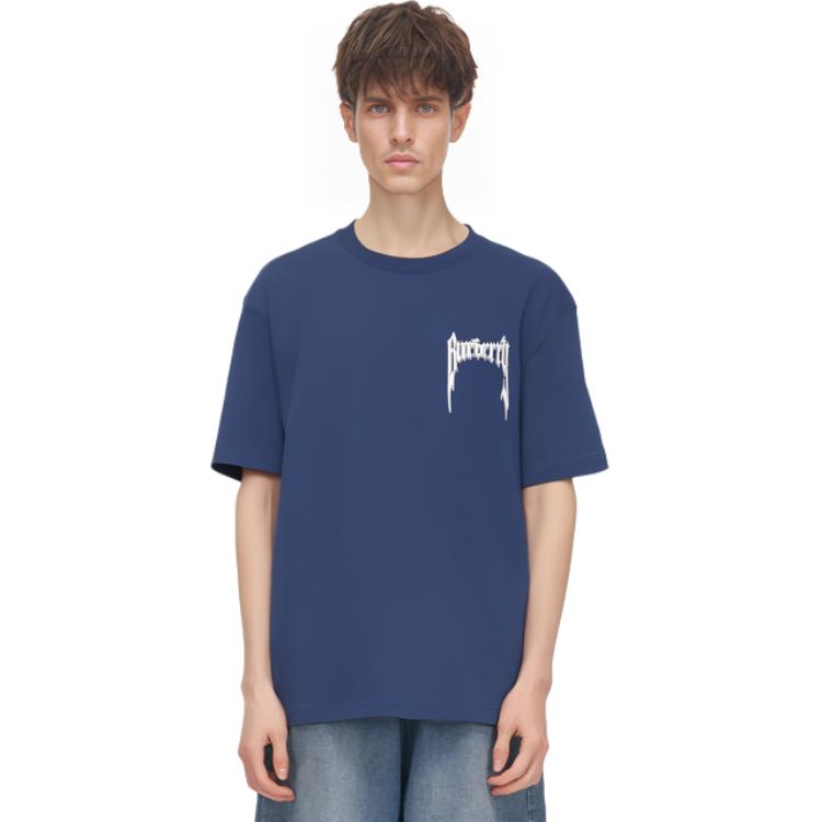 Burberry SS23 Alphabet Logo Printed Crewneck Blue Short Sleeve  T-Shirt 80701311 圖 4