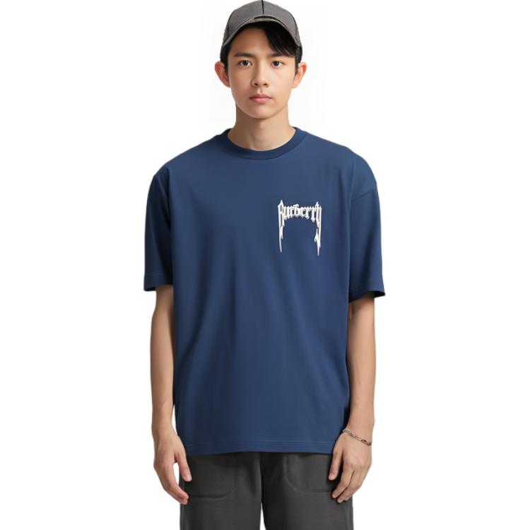 Burberry SS23 Alphabet Logo Printed Crewneck Blue Short Sleeve  T-Shirt 80701311 圖 8