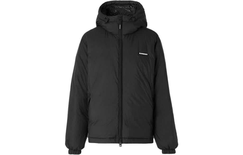 Burberry SS23 Alphabet Print Hooded Cotton Jacket  Black 80581381