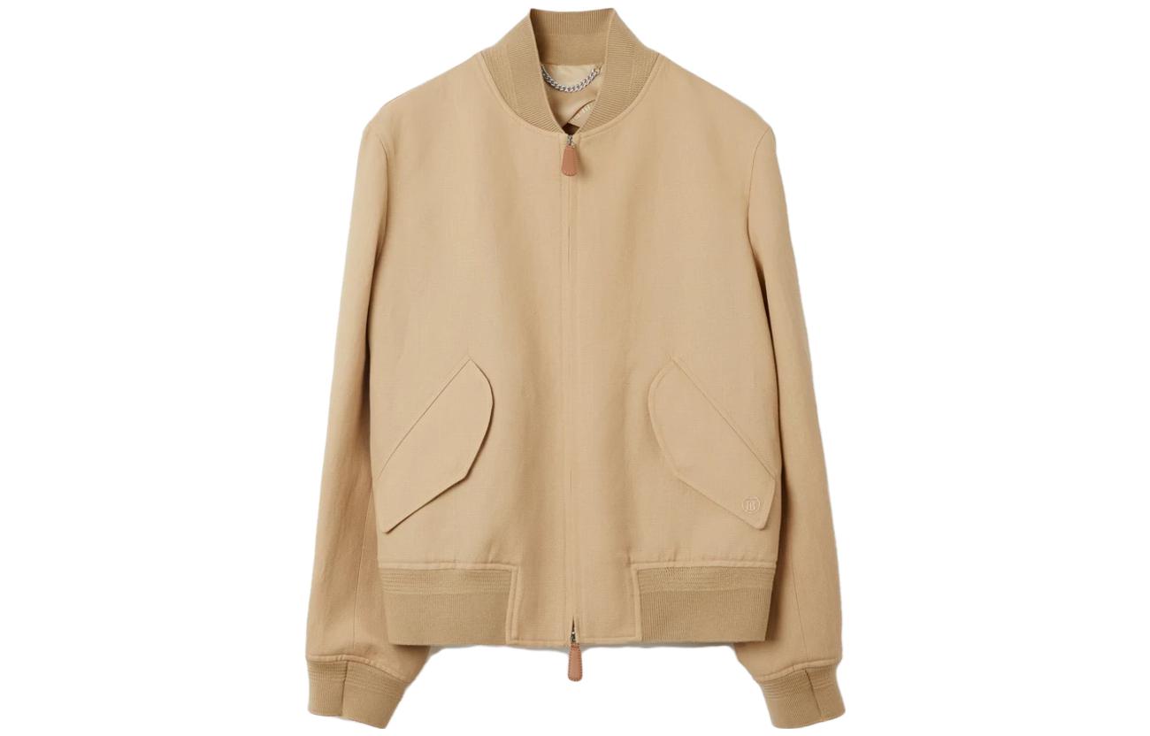 Burberry SS23 Beige Casual Long Sleeve Jacket with Dual Zippers 80656841