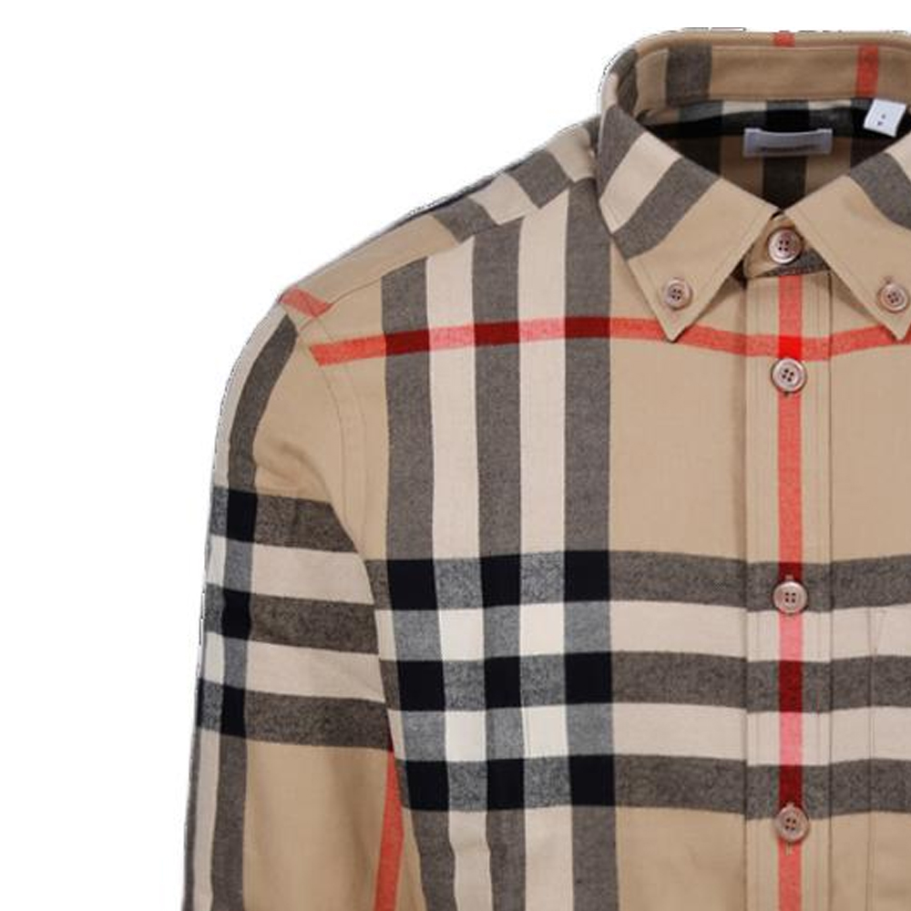 Details for Burberry SS23 米色格紋領長袖扣襯衫 80648811