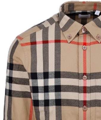 Burberry SS23 米色格紋領長袖扣襯衫 80648811 Details for Burberry SS23 米色格紋領長袖扣襯衫 80648811