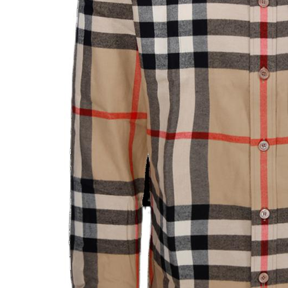 Sizing Burberry SS23 米色格紋領長袖扣襯衫 80648811