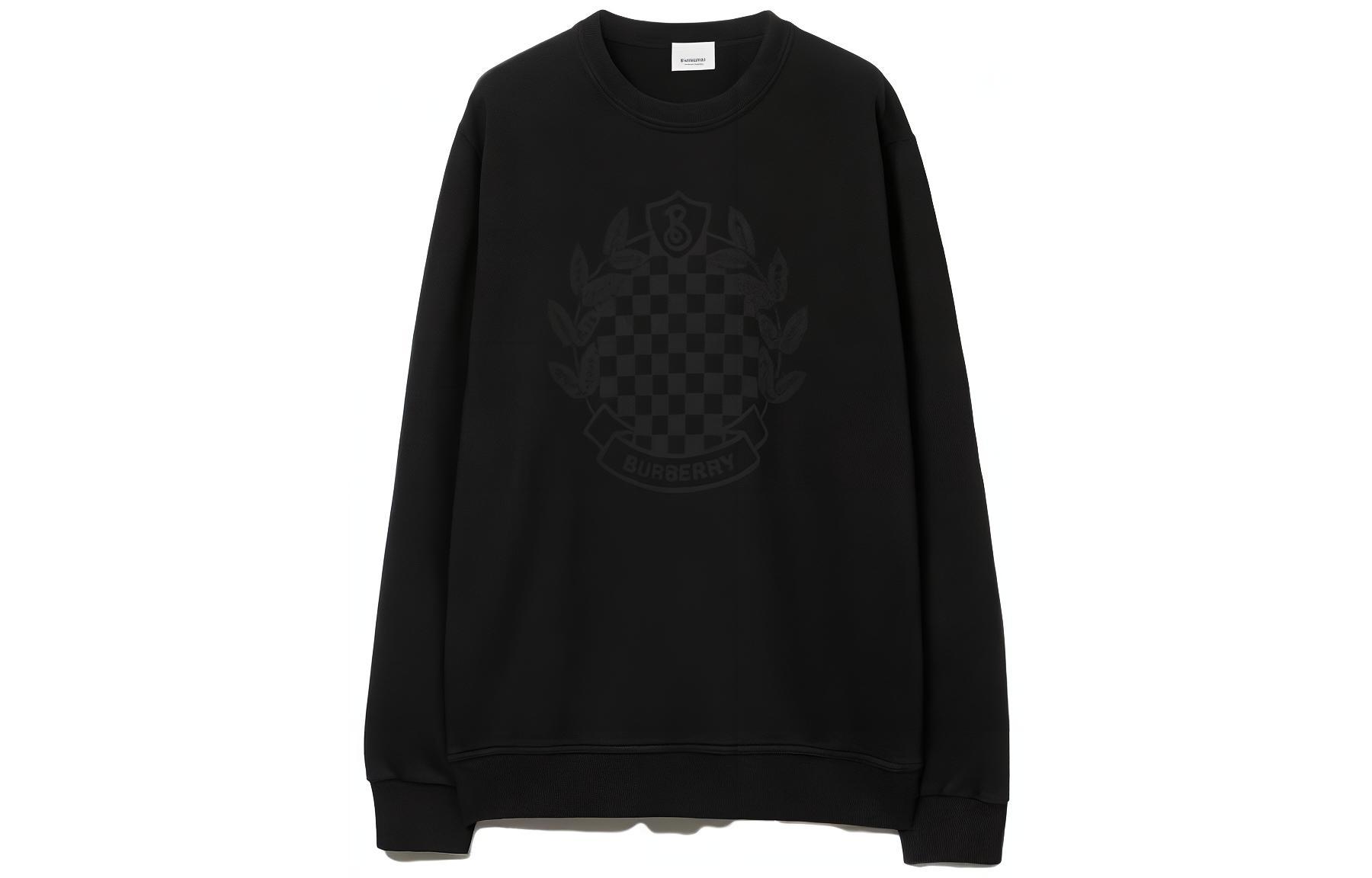 Burberry SS23 Black Crewneck Solid Long-Sleeve Sweatshirt 80711721