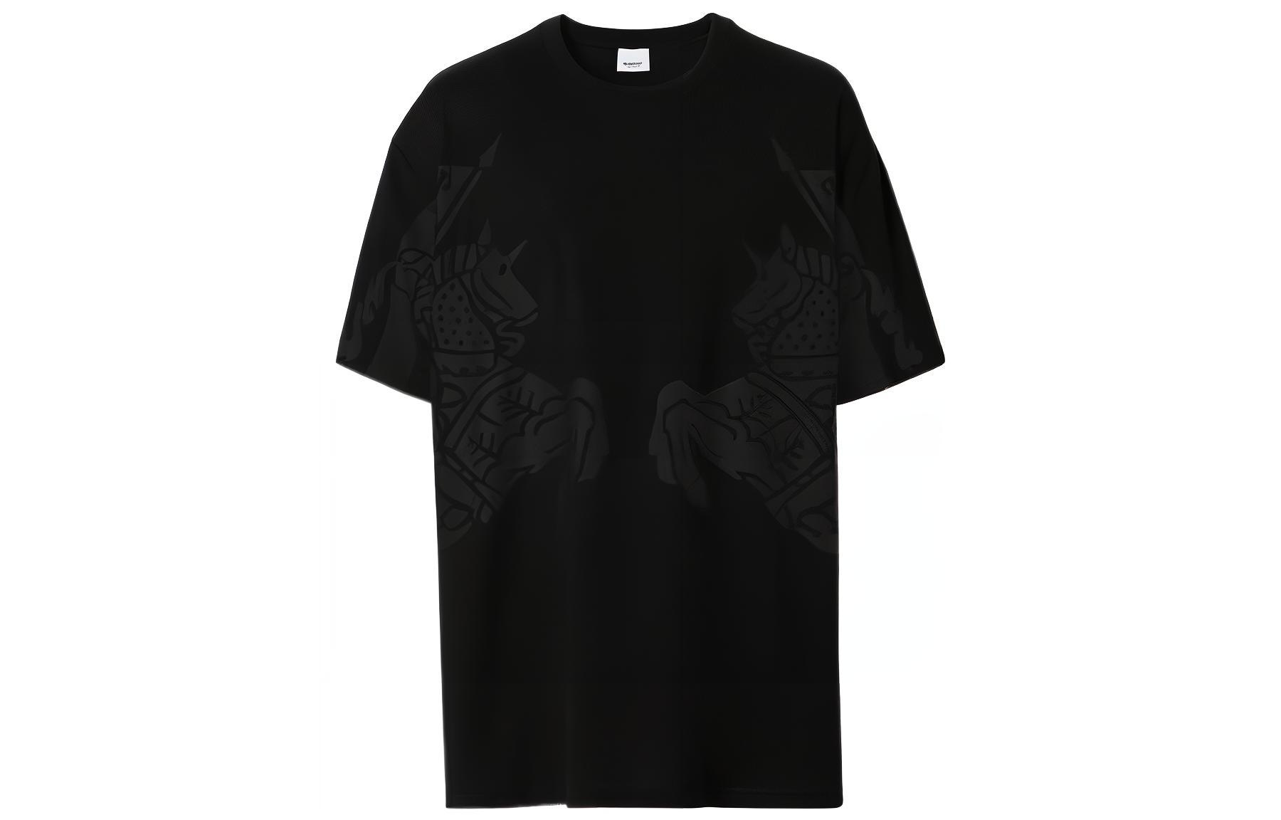 Burberry SS23 Black Graphic Print Crew Neck Short Sleeve T-Shirt 80651831