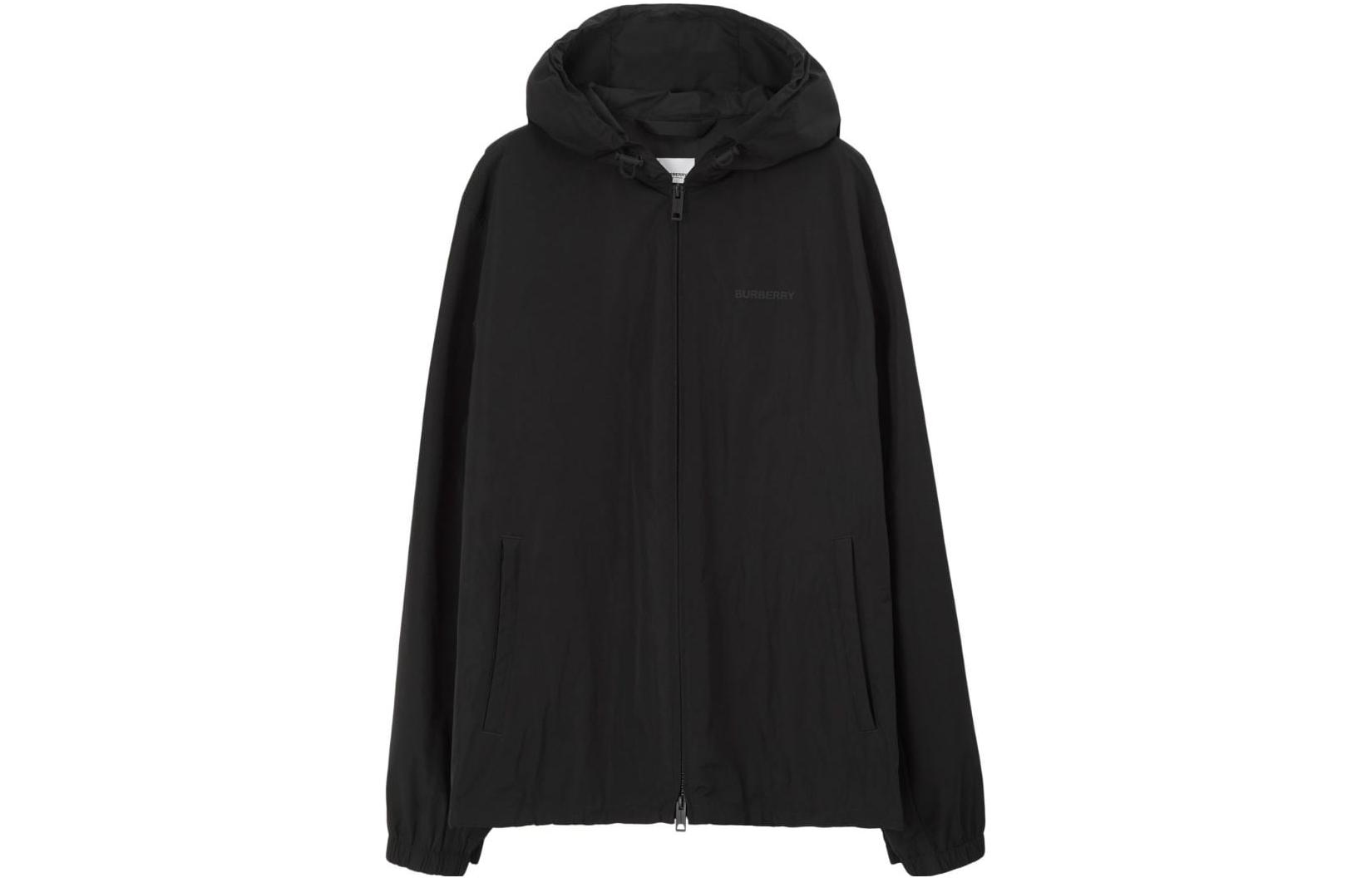 Burberry SS23 Black Letter Print Zip Hoodie  Long Sleeve Black 80709391 圖 2