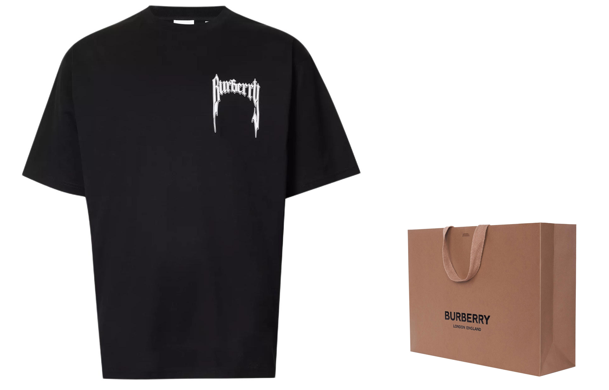 Lookbook Burberry SS23 Black Logo Print Crewneck Short Sleeve T-Shirt for Men 80701321