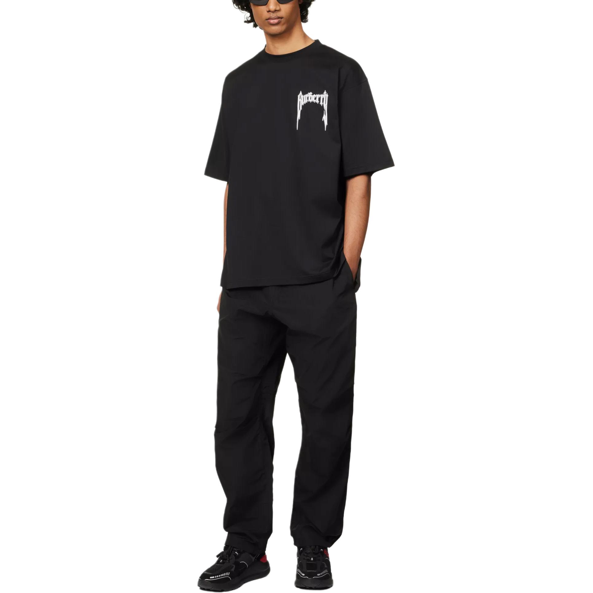 Purchase Burberry SS23 Black Logo Print Crewneck Short Sleeve T-Shirt for Men 80701321