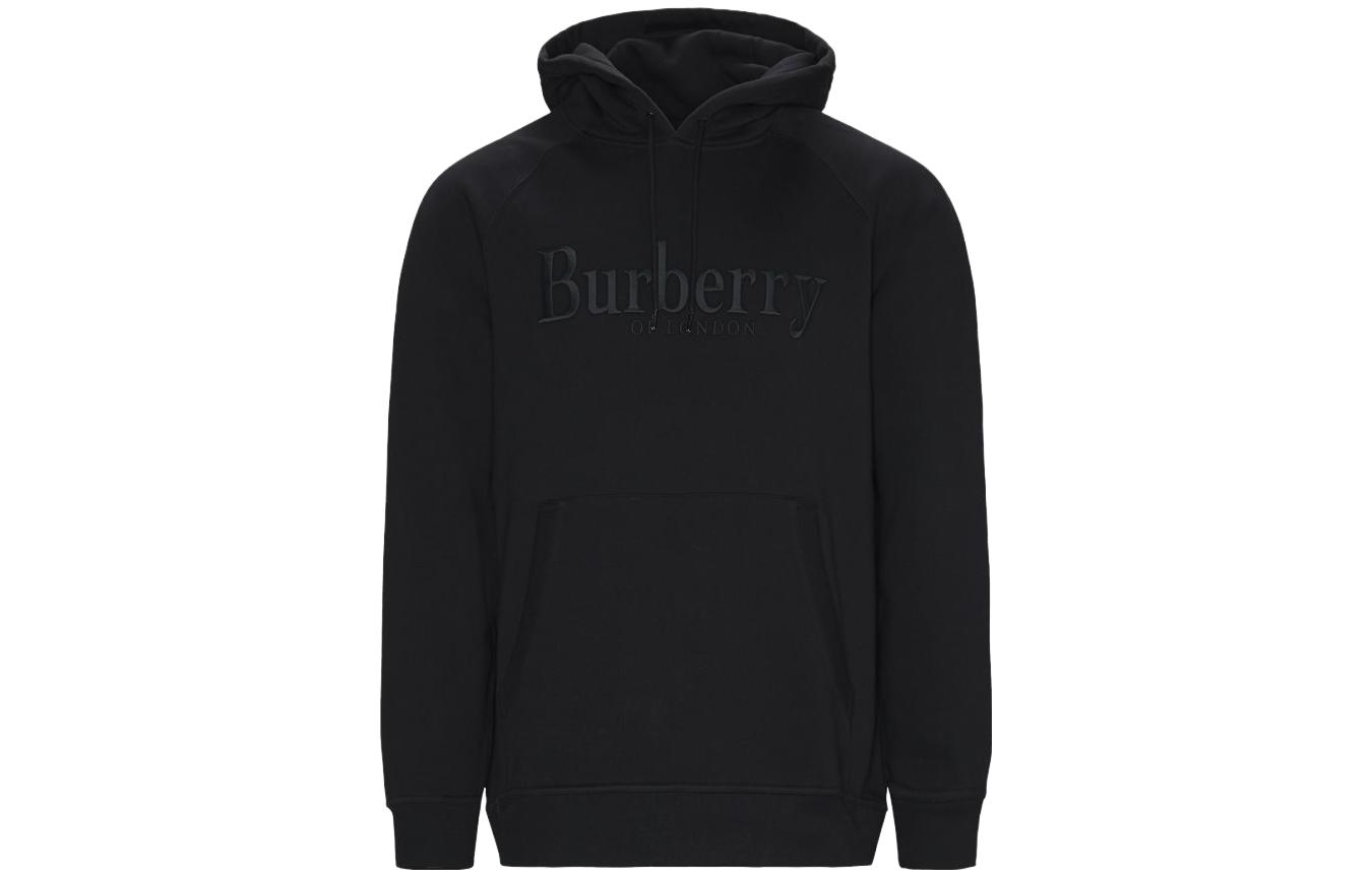 Burberry SS23 Black Solid Color Logo Print Hoodie 8007119